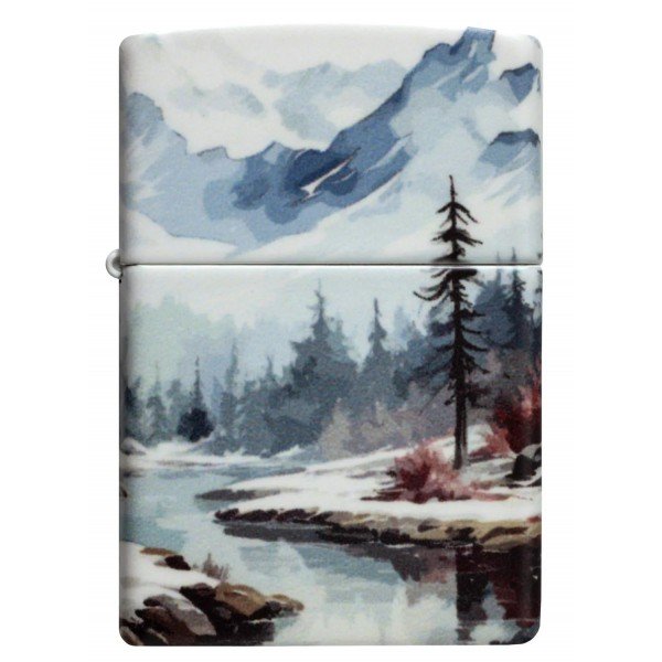 Запальничка бензинова ZIPPO Frozen Valley із покриттям 540 Color Matte біло-блакитний (46702)