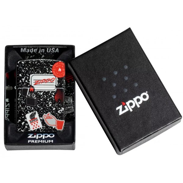 Запальничка бензинова ZIPPO Notebook Zippo Design , чорний (46707)