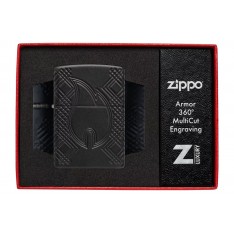 Запальничка армована бензинова ZIPPO Armor® Black Matte lMultiCut, матова, чорний (46775)