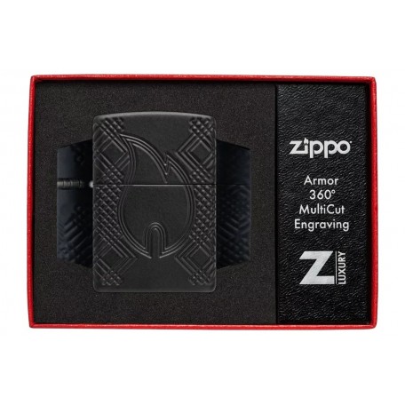 Запальничка армована бензинова ZIPPO Armor® Black Matte lMultiCut, матова, чорний (46775)