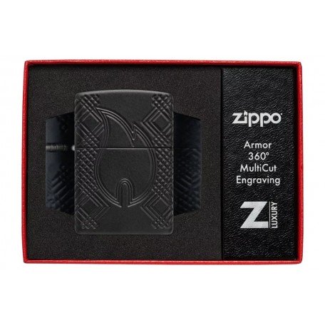 Запальничка армована бензинова ZIPPO Armor® Black Matte lMultiCut, матова, чорний (46775)