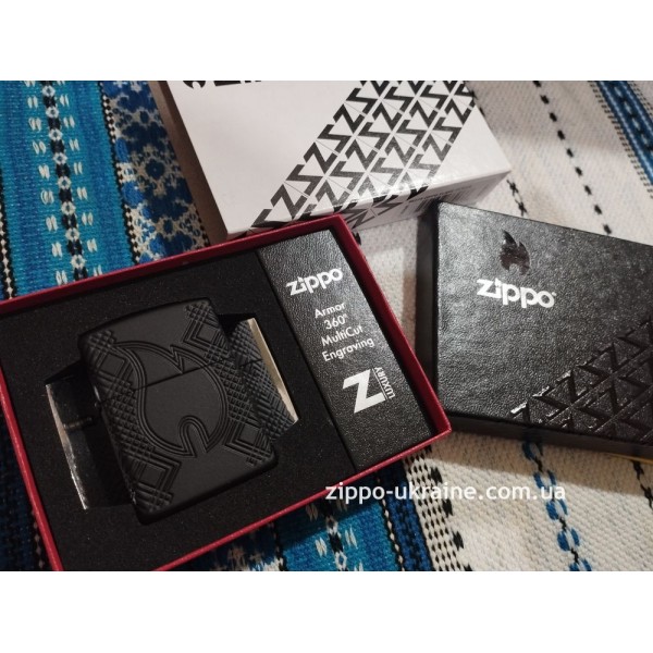 Запальничка армована бензинова ZIPPO Armor® Black Matte lMultiCut, матова, чорний (46775)