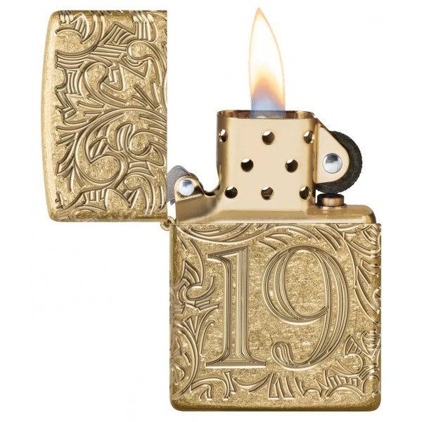 Запальничка армована бензинова ZIPPO Armor® Tumbled Brass 1932 Filigree Design, золотиста (46776)