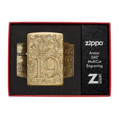 Запальничка армована бензинова ZIPPO Armor® Tumbled Brass 1932 Filigree Design, золотиста (46776)