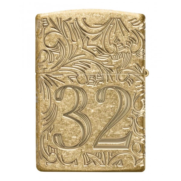 Запальничка армована бензинова ZIPPO Armor® Tumbled Brass 1932 Filigree Design, золотиста (46776)