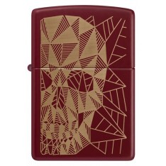 Зажигалка бензиновая ZIPPO Reg Merlot Matte Geometric Skull Design красный (46835)