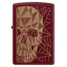 Зажигалка бензиновая ZIPPO Reg Merlot Matte Geometric Skull Design красный (46835)