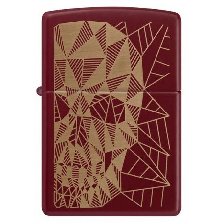 Запальничка бензинова ZIPPO Reg Merlot Matte Geometric Skull Design червоний (46835)