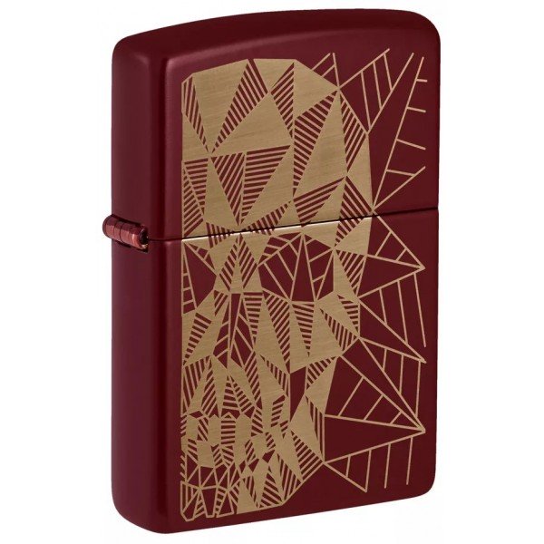 Запальничка бензинова ZIPPO Reg Merlot Matte Geometric Skull Design червоний (46835)