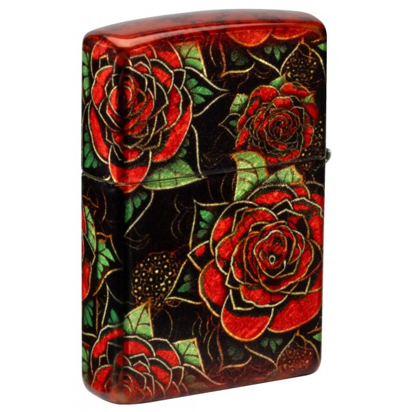 Запальничка бензинова ZIPPO Red Roses Design 540 Fusion чорний, червоний (46849)