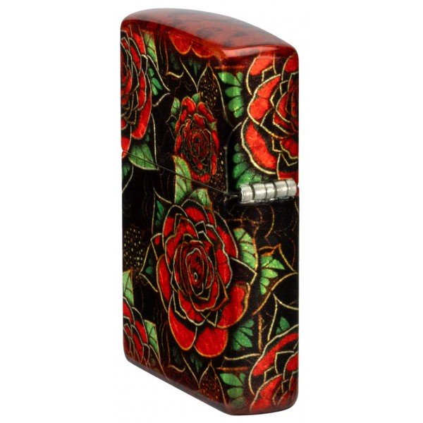 Зажигалка бензиновая ZIPPO Red Roses Design 540 Fusion черный, красный (46849)