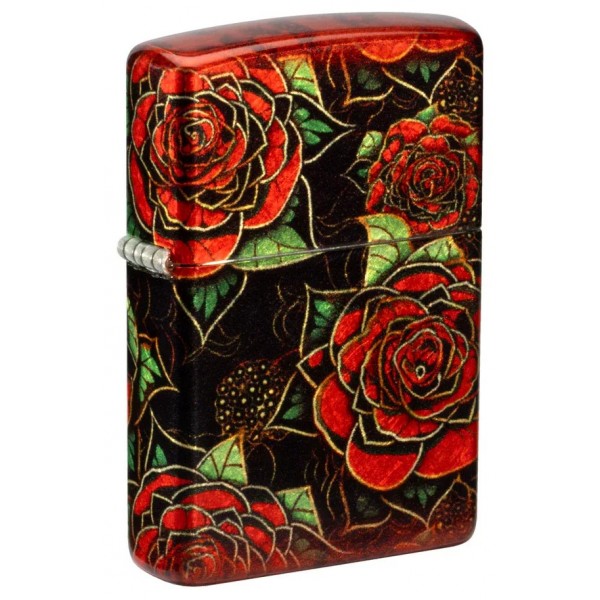 Запальничка бензинова ZIPPO Red Roses Design 540 Fusion чорний, червоний (46849)