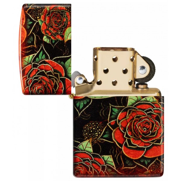 Запальничка бензинова ZIPPO Red Roses Design 540 Fusion чорний, червоний (46849)