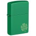 Зажигалка бензиновая ZIPPO Regular Grass Green Matte Lucky Clover Design, зелений (46850)