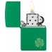 Зажигалка бензиновая ZIPPO Regular Grass Green Matte Lucky Clover Design, зелений (46850)