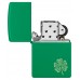 Зажигалка бензиновая ZIPPO Regular Grass Green Matte Lucky Clover Design, зелений (46850)