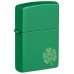 Зажигалка бензиновая ZIPPO Regular Grass Green Matte Lucky Clover Design, зелений (46850)