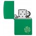 Зажигалка бензиновая ZIPPO Regular Grass Green Matte Lucky Clover Design, зелений (46850)