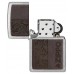 Запальничка бензинова ZIPPO Brown Leather Emblem - Zippo Design, хром, шкіра коричневий (46920)
