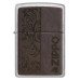 Запальничка бензинова ZIPPO Brown Leather Emblem - Zippo Design, хром, шкіра коричневий (46920)