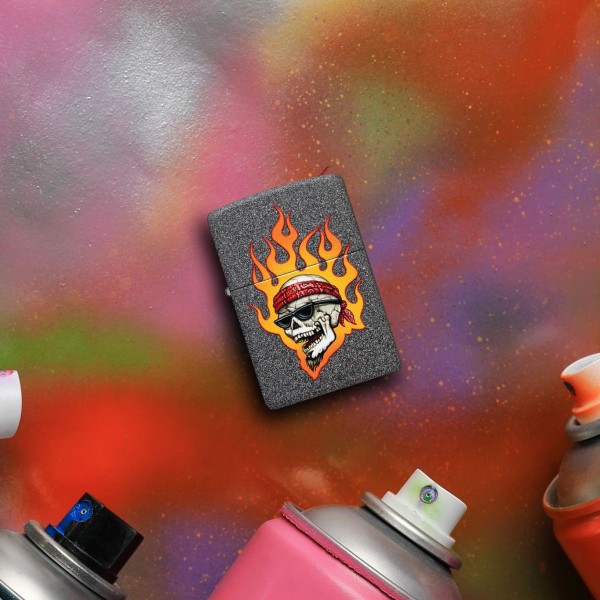 Запальничка Zippo Rietveld® Flaming Skull Design 46933