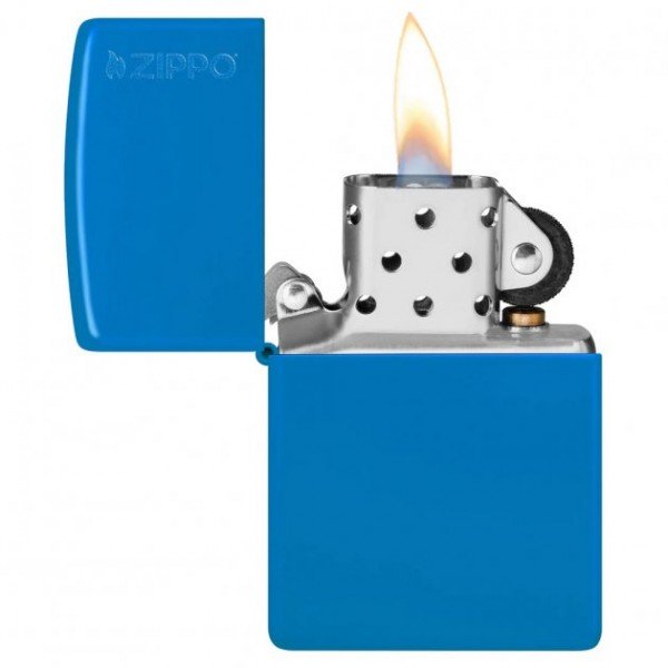  Zippo Classic Sky Blue Matte Zippo Logo 48628ZL, запальничка зипо лого