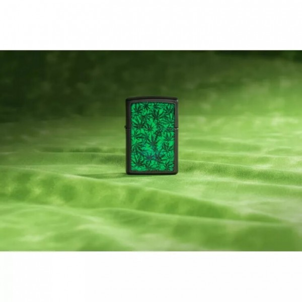 Запальничка ZIPPO Cannabis Design Black Light світиться в ультрафіолеті (48736)