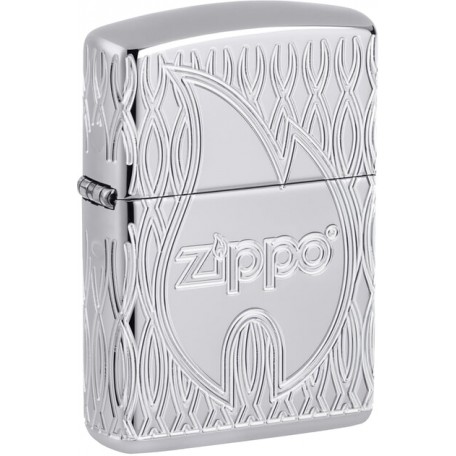 Зажигалка коллекционная армированная Zippo Flame High Polish Chrome (Zippo 48838)