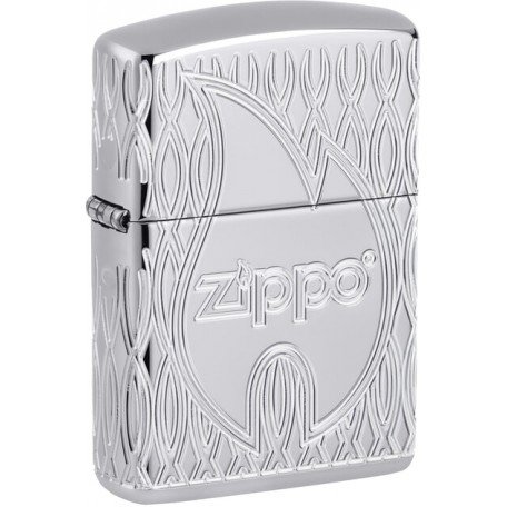 Запальничка колекційна армована Zippo Flame High Polish Chrome (Zippo 48838)