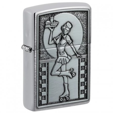 Запальничка бензинова ZIPPO Roller Waitress Emblem, хром (48904)