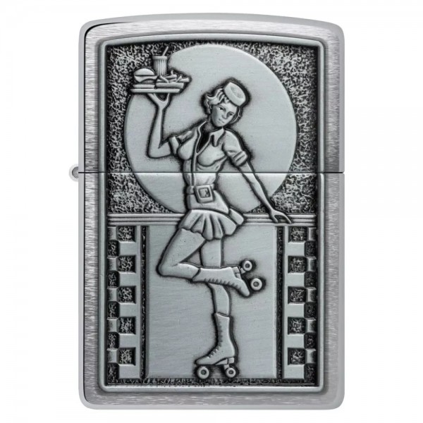 Запальничка бензинова ZIPPO Roller Waitress Emblem, хром (48904)