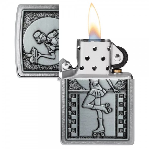 Запальничка бензинова ZIPPO Roller Waitress Emblem, хром (48904)