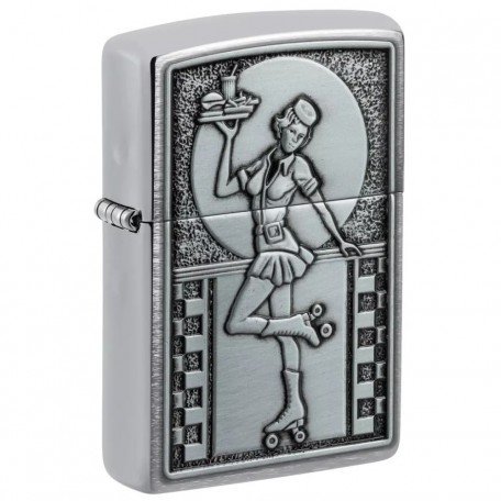 Запальничка бензинова ZIPPO Roller Waitress Emblem, хром (48904)
