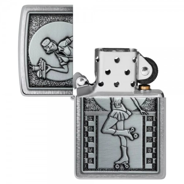 Запальничка бензинова ZIPPO Roller Waitress Emblem, хром (48904)