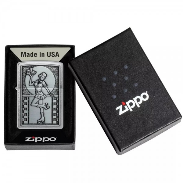 Запальничка бензинова ZIPPO Roller Waitress Emblem, хром (48904)