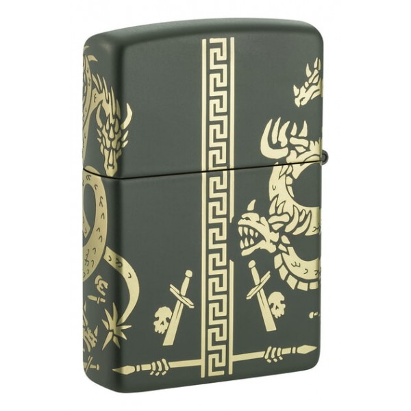 Запальничка Zippo Dragon Design Green Matte (48907zippo)