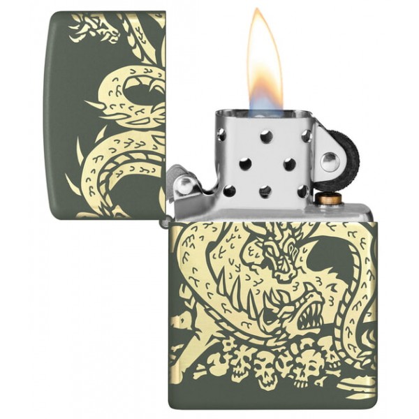 Запальничка Zippo Dragon Design Green Matte (48907zippo)