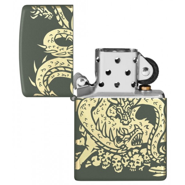 Запальничка Zippo Dragon Design Green Matte (48907zippo)
