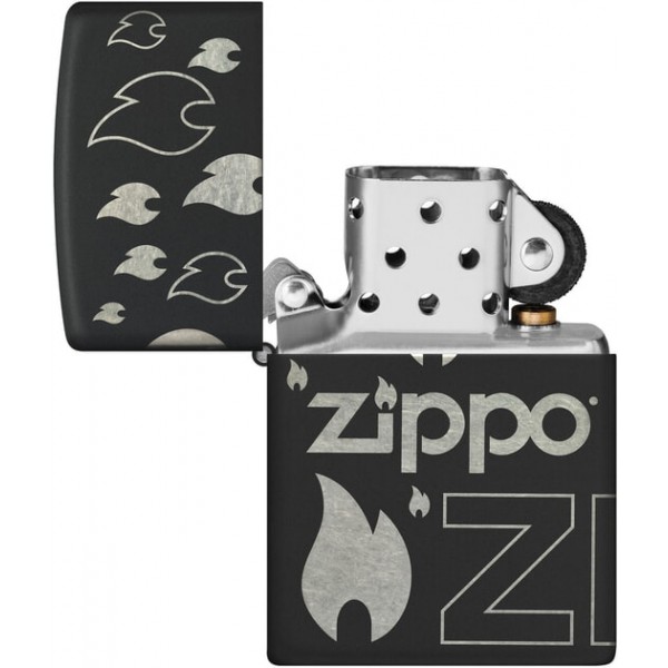 Запальничка Zippo гравірування Чорна (Zippo 48908)