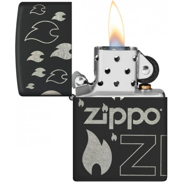 Запальничка Zippo гравірування Чорна (Zippo 48908)