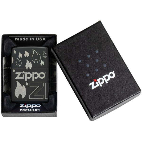 Запальничка Zippo гравірування Чорна (Zippo 48908)