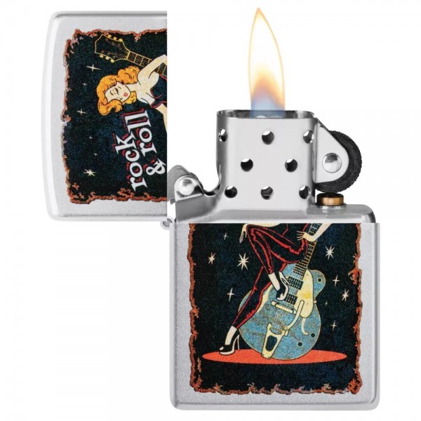 Запальничка бензинова ZIPPO Cool Chick Design, сатиновий хром (48930)