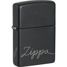 Запальничка Zippo Cursive Чорна матова (Zippo 48979)