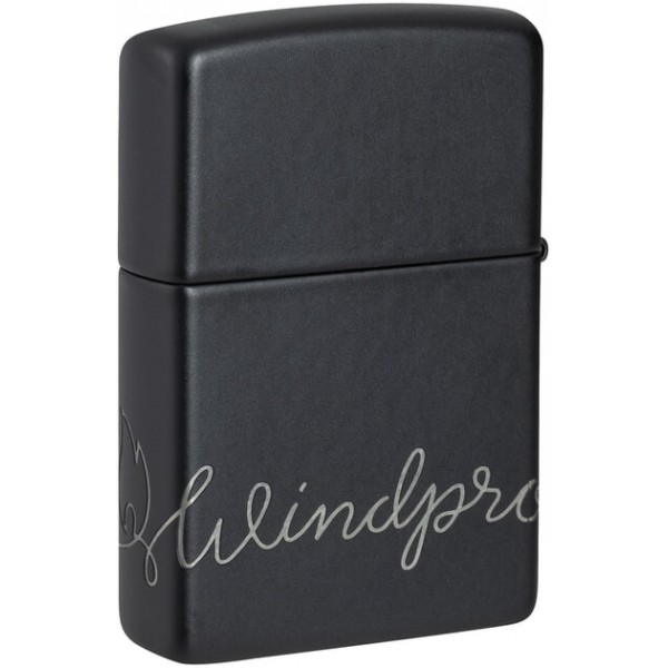 Запальничка Zippo Cursive Чорна матова (Zippo 48979)