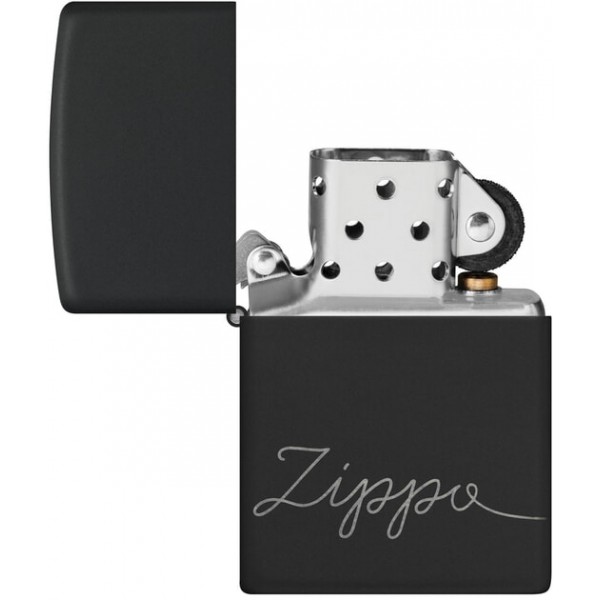 Запальничка Zippo Cursive Чорна матова (Zippo 48979)