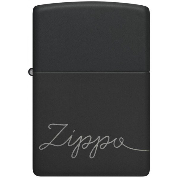 Запальничка Zippo Cursive Чорна матова (Zippo 48979)