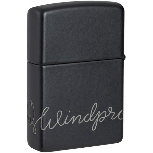 Запальничка Zippo Cursive Чорна матова (Zippo 48979)