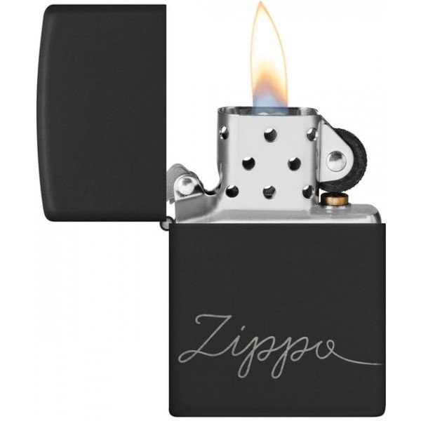 Запальничка Zippo Cursive Чорна матова (Zippo 48979)