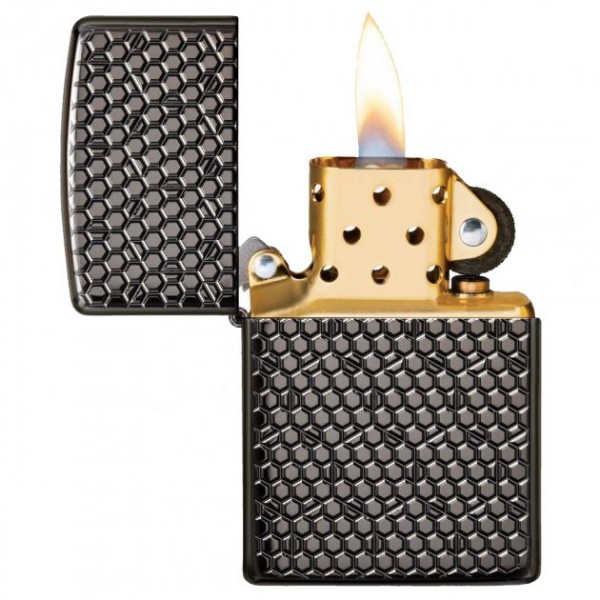  Запальничка Zippo Armor Black Ice Hexagon Design 49021