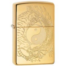  Запальничка Zippo 254B Tiger and Dragon Design Золотиста 49024